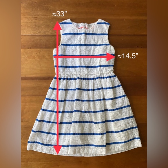 Johnnie b girl’s 13-14 y.o. blue-and-white striped dress w/ eyelet embellishment - Picture 4 of 4